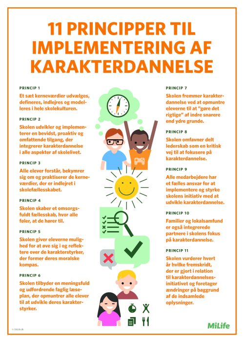 11 principper til implementering af karakterdannelse
